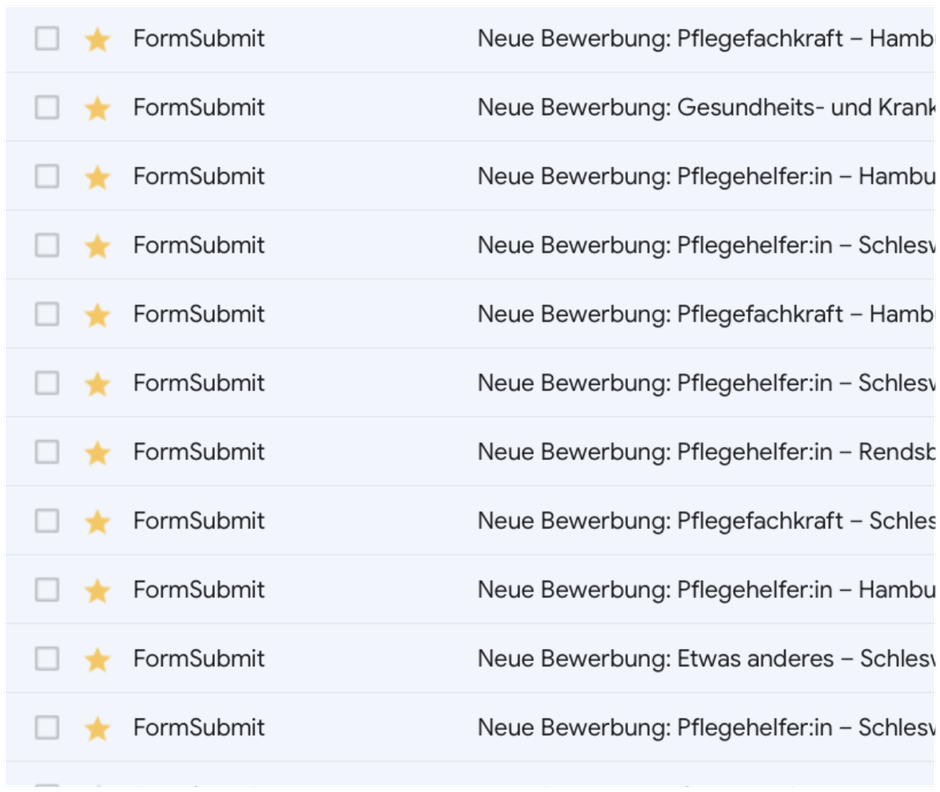 Laufend neue Bewerbungen über den Funnel